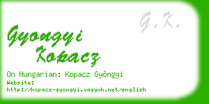 gyongyi kopacz business card